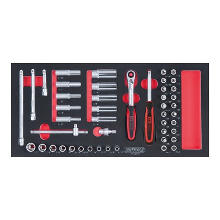 KS Tools SCS 1/4' Steckschlüssel-Satz, 47-teilig in 1/3 Systemeinlage