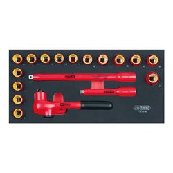 KS Tools SCS 3/8' VDE Steckschlüssel-Satz, 18-teilig in 1/3 Systemeinlage