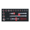 KS Tools SCS 1/2' Steckschlüssel-Satz, 18-teilig in 1/3 Systemeinlage