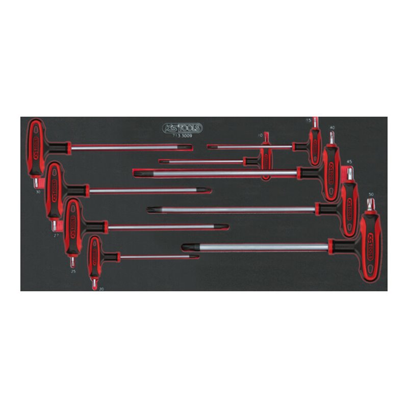 SCS T-Griff-TX Winkelstiftschlüssel-Satz,9-tlg in 1/3 Systemeinlage