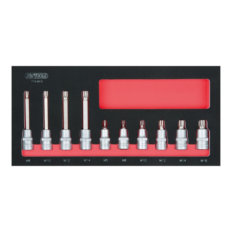 KS Tools SCS Bit-Stecknuss-Satz, XZN, 10-teilig in 1/3 Systemeinlage
