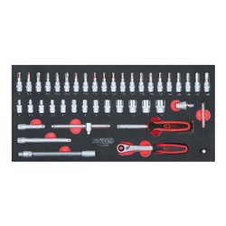 KS Tools SCS 1/4' Steckschlüssel-Satz, 46-teilig in 1/3 Systemeinlage