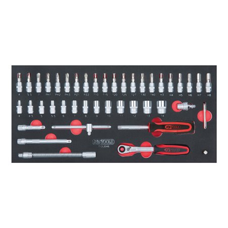 KS Tools SCS 1/4' Steckschlüssel-Satz, 46-teilig in 1/3 Systemeinlage