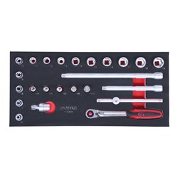 KS Tools SCS 3/8' Steckschlüssel-Satz, 24-teilig in 1/3 Systemeinlage
