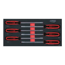 KS Tools SCS ERGOTORQUEplus Stecknuss-Schraubendreher-Satz, 6-teilig in 1/3 Systemeinlage