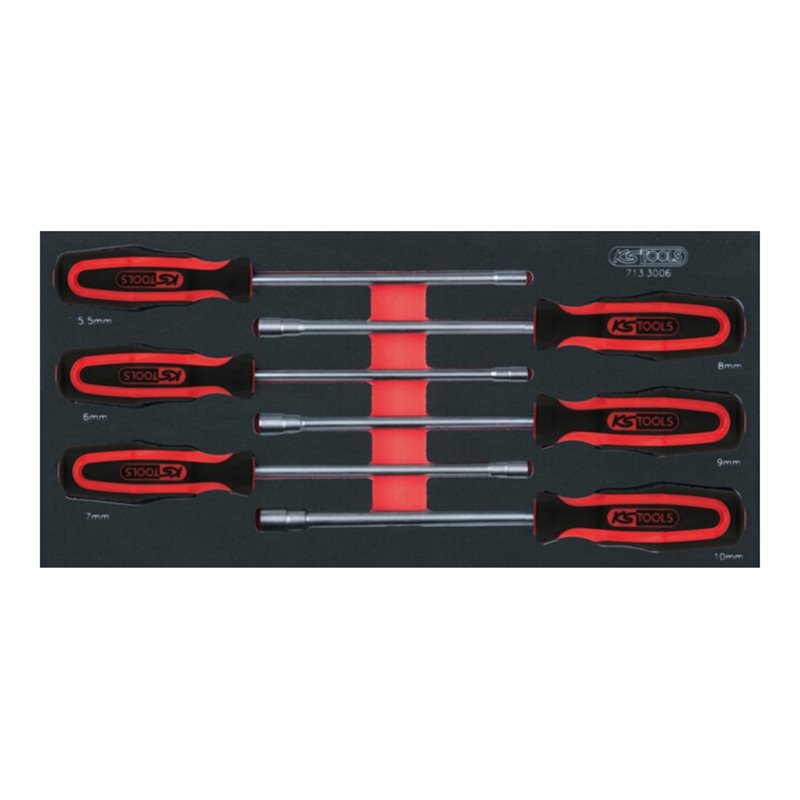 KS Tools SCS ERGOTORQUEplus Stecknuss-Schraubendreher-Satz, 6-teilig in 1/3 Systemeinlage