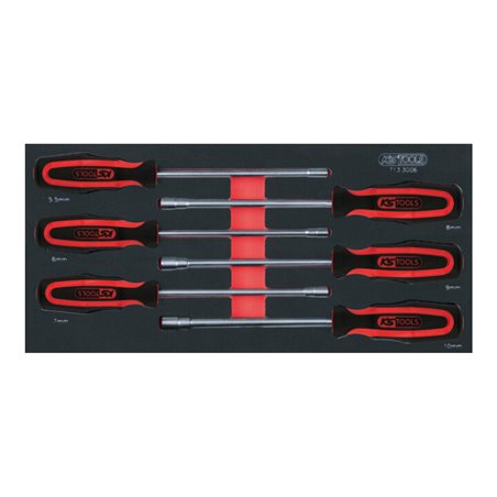 KS Tools SCS ERGOTORQUEplus Stecknuss-Schraubendreher-Satz, 6-teilig in 1/3 Systemeinlage