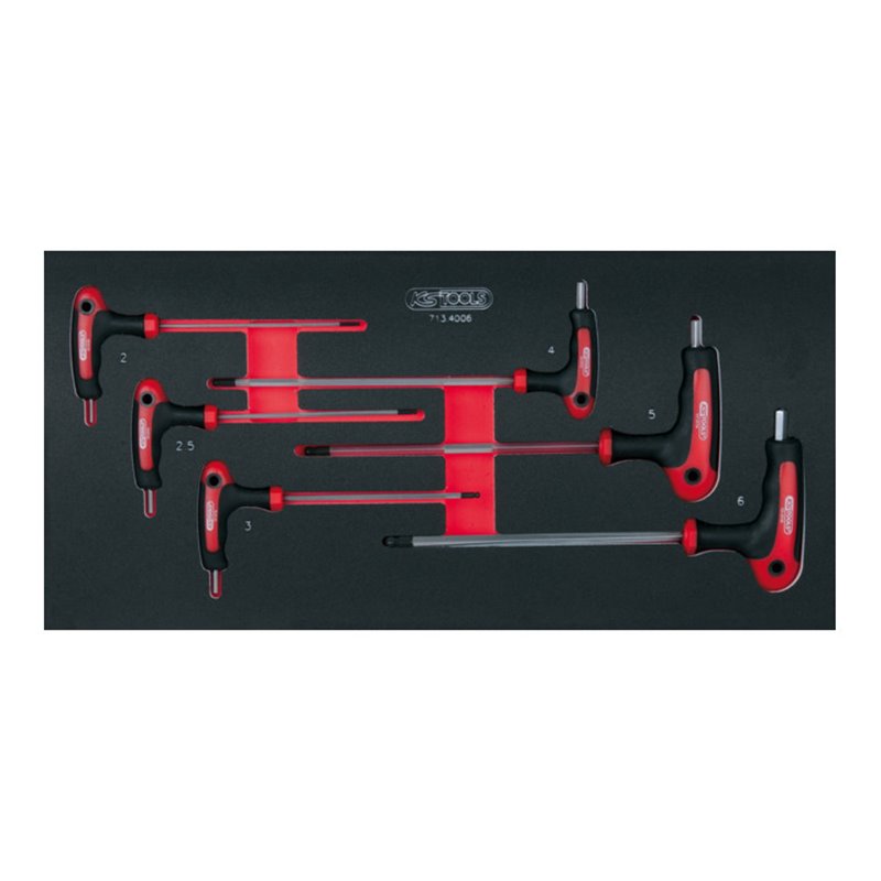 KS Tools SCS T-Griff-ISK Winkelstiftschlüssel-Satz, 6-tlg. in 1/3 Systemeinlage