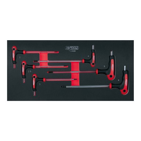 KS Tools SCS T-Griff-ISK Winkelstiftschlüssel-Satz, 6-tlg. in 1/3 Systemeinlage
