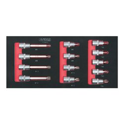 KS Tools SCS 1/2' Bit-Stecknuss-Satz XZN, 13-teilig in 1/3 Systemeinlage