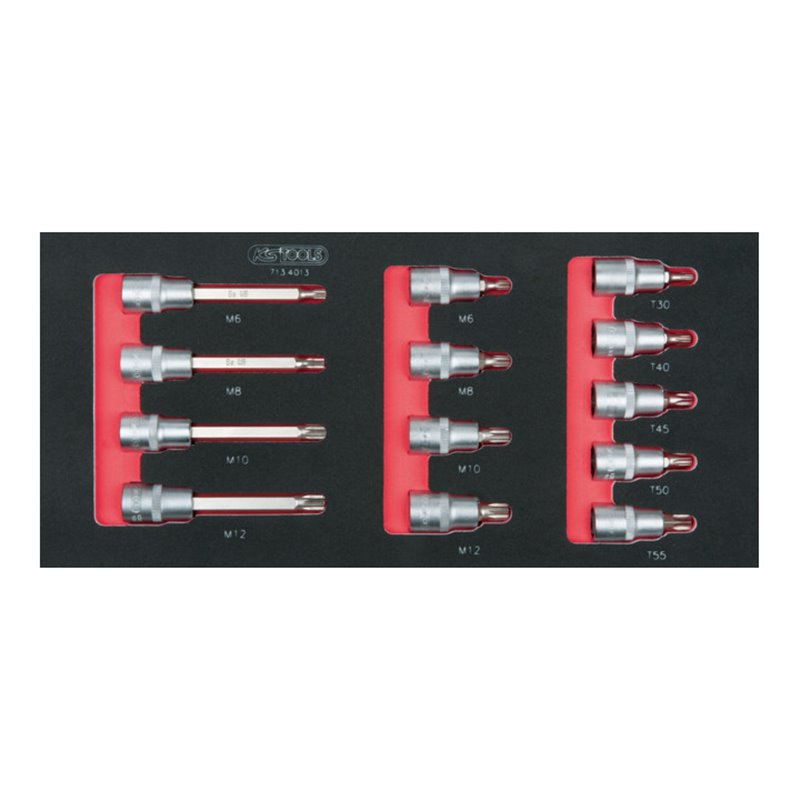 KS Tools SCS 1/2' Bit-Stecknuss-Satz XZN, 13-teilig in 1/3 Systemeinlage