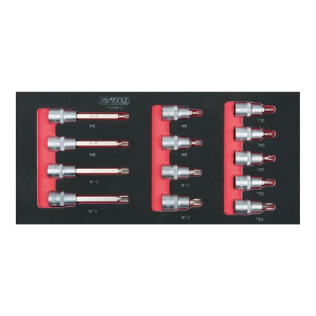 KS Tools SCS 1/2' Bit-Stecknuss-Satz XZN, 13-teilig in 1/3 Systemeinlage