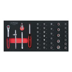 KS Tools SCS 1/4' Steckschlüssel-Satz, 37-teilig in 1/3 Systemeinlage