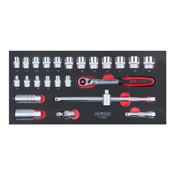 KS Tools SCS 3/8' Steckschlüssel-Satz, 25-teilig in 1/3 Systemeinlage