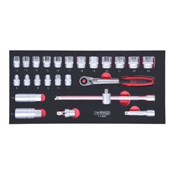 KS Tools SCS 3/8' Steckschlüssel-Satz, 25-teilig in 1/3 Systemeinlage