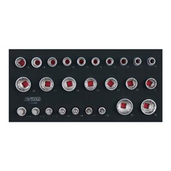 KS Tools SCS 1/2' Steckschlüssel-Satz, 26-teilig in 1/3 Systemeinlage
