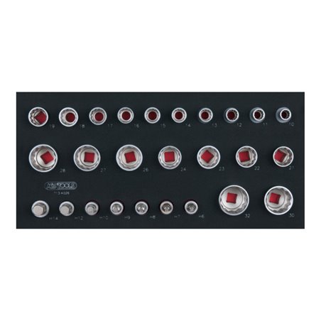 KS Tools SCS 1/2' Steckschlüssel-Satz, 26-teilig in 1/3 Systemeinlage
