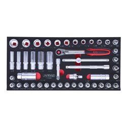 KS Tools SCS 3/8' Steckschlüssel-Satz, 46-teilig in 1/3 Systemeinlage