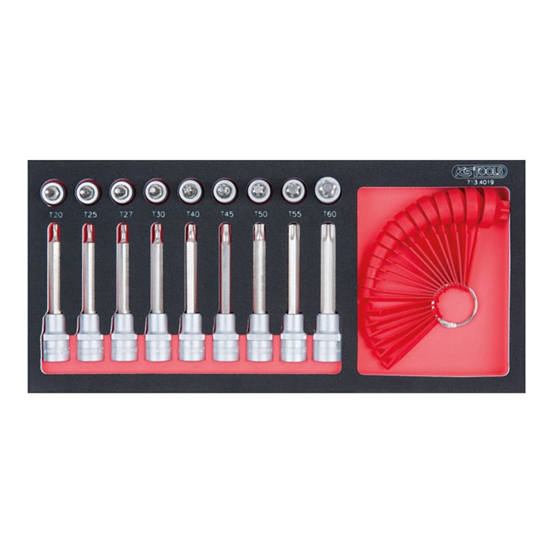 KS Tools SCS Bit-Stecknuss-Satz, TX, 19-teilig in 1/3 Systemeinlage