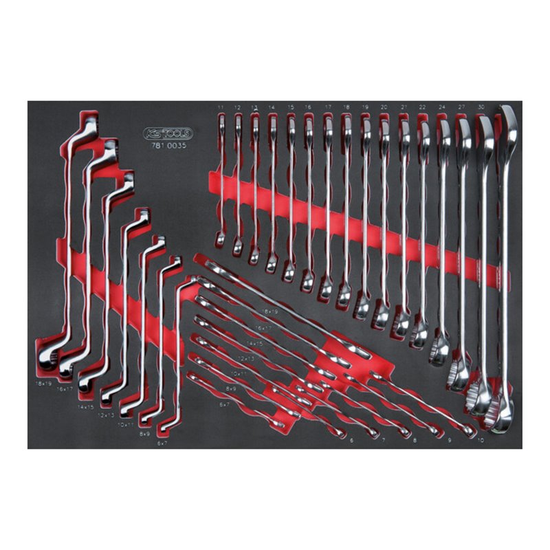 KS Tools SCS CHROMEplus Schlüssel-Satz, 35-teilig in 1/1 Systemeinlage