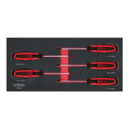 KS Tools SCS ERGOTORQUEplus Schraubendreher-Satz, TX,Bohrung, 5-teilig in 1/3 Systemeinlage