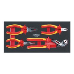 KS Tools SCS VDE Zangen-Satz, 4-teilig in 1/3 Systemeinlage