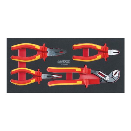 KS Tools SCS VDE Zangen-Satz, 4-teilig in 1/3 Systemeinlage