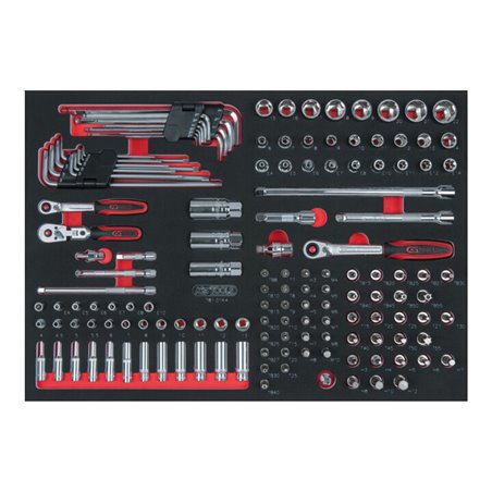 KS Tools SCS CHROMEplus 1/4' + 3/8' Steckschlüssel-Satz, 144-teilig in 1/1 Systemeinlage