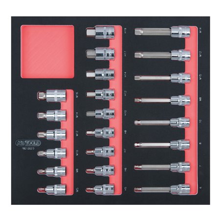 KS Tools SCS CHROMEplus 1/2' Bit-Stecknuss-Satz, 23-teilig in 2/3 Systemeinlage