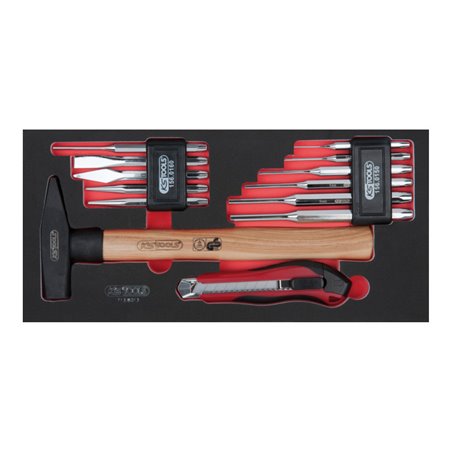 KS Tools SCS Splintentreiber- und Hammer-Satz, 13-teilig in 1/3 Systemeinlage