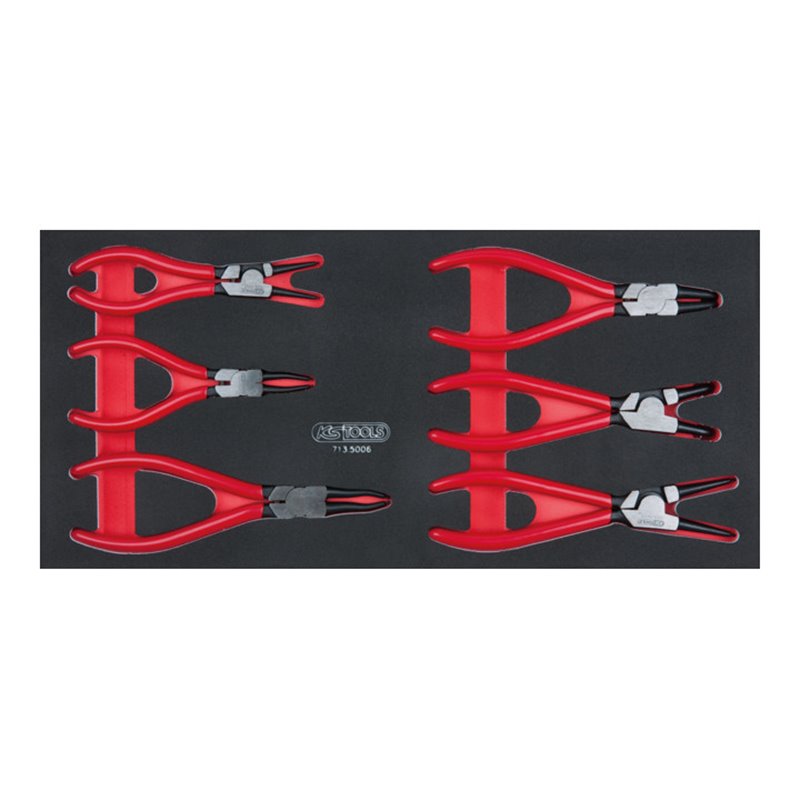 KS Tools SCS Seegering-Zangen-Satz, 6-teilig in 1/3 Systemeinlage