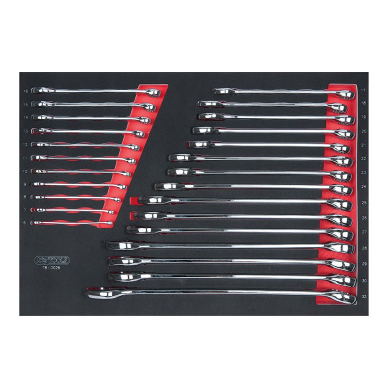 KS Tools SCS CHROMEplus Ringmaulschlüssel-Satz, 26-teilig in 1/1 Systemeinlage