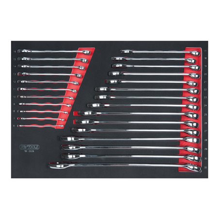 KS Tools SCS CHROMEplus Ringmaulschlüssel-Satz, 26-teilig in 1/1 Systemeinlage
