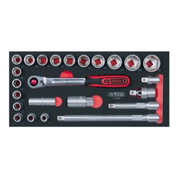 KS Tools SCS 1/2' Steckschlüssel-Satz, 24-teilig in 1/3 Systemeinlage