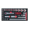 KS Tools SCS 1/2' Steckschlüssel-Satz, 24-teilig in 1/3 Systemeinlage