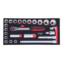KS Tools SCS 1/2' Steckschlüssel-Satz, 24-teilig in 1/3 Systemeinlage