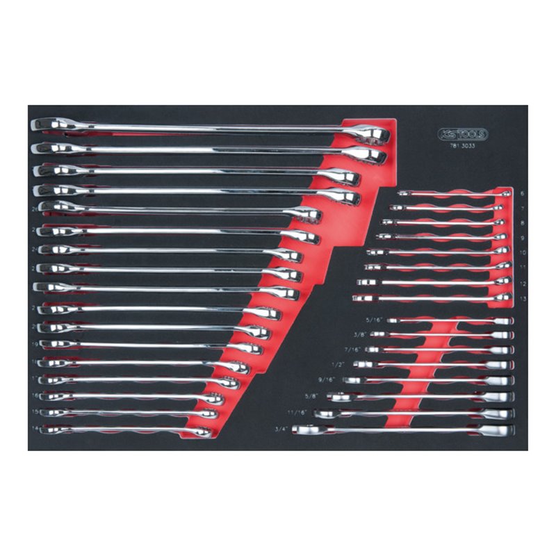 KS Tools SCS CHROMEplus Ringmaulschlüssel-Satz, 37-teilig in 1/1 Systemeinlage