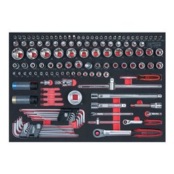 KS Tools SCS CHROMEplus 1/4'+1/2' Steckschlüssel-Satz, 135-teilig in 1/1 Systemeinlage