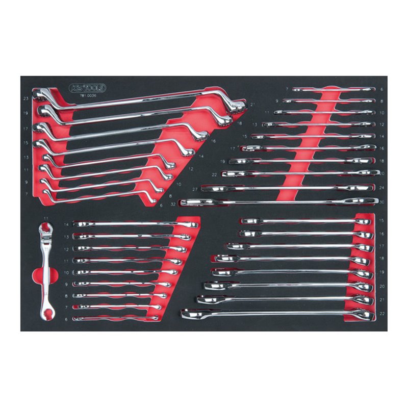 KS Tools SCS CHROMEplus Schlüssel-Satz, 37-teilig in 1/1 Systemeinlage