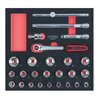 KS Tools SCS CHROMEplus 1/2' Steckschlüssel-Satz, 26-teilig in 2/3 Systemeinlage