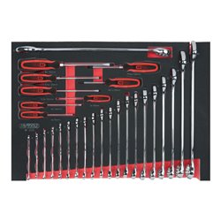 KS Tools SCS CHROMEplus Ringmaulschlüssel-Satz, 29-teilig in 1/1 Systemeinlage