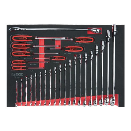 KS Tools SCS CHROMEplus Ringmaulschlüssel-Satz, 29-teilig in 1/1 Systemeinlage