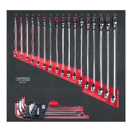KS Tools SCS CHROMEplus Ringmaulschlüssel-Satz, 27-teilig in 2/3 Systemeinlage
