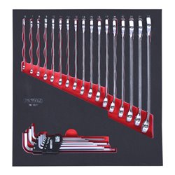 KS Tools SCS CHROMEplus Ringmaulschlüssel-Satz, 27-teilig in 2/3 Systemeinlage