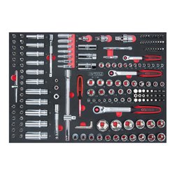 KS Tools SCS CHROMEplus 1/4'+3/8'+1/2' Steckschlüssel-Satz, 180-teilig in 1/1 Systemeinlage