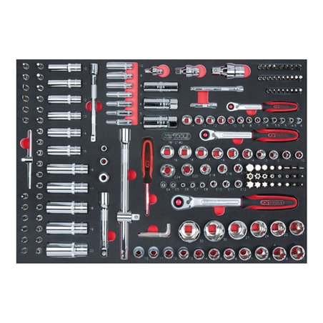 KS Tools SCS CHROMEplus 1/4'+3/8'+1/2' Steckschlüssel-Satz, 180-teilig in 1/1 Systemeinlage