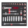 KS Tools SCS CHROMEplus 1/2' Steckschlüssel-Satz, 30-teilig in 2/3 Systemeinlage
