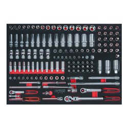 KS Tools SCS CHROMEplus 1/4' + 3/8' Steckschlüssel-Satz, 136-teilig in 1/1 Systemeinlage
