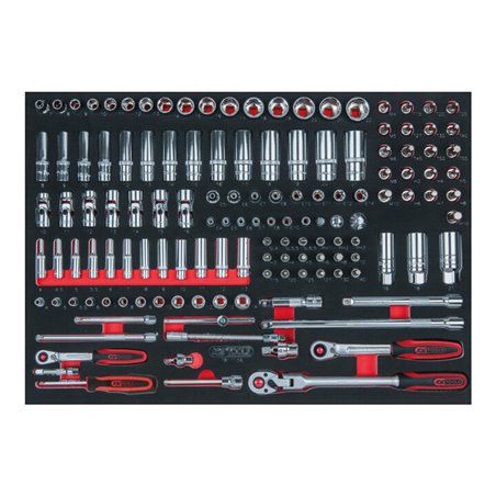 KS Tools SCS CHROMEplus 1/4' + 3/8' Steckschlüssel-Satz, 136-teilig in 1/1 Systemeinlage