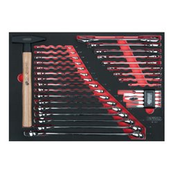 KS Tools SCS Schlüssel- und Hammer-Satz, Zollmaße, 31-teilig in 1/1 Systemeinlage